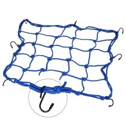 Merkloos Premium Bagagenet Met 8 Haken – 40x40cm – 90x90 Uitgerekt – Blauw | Spin, Motorfiets, Scooter En Fiets -Fiets Serie Winkel 1200x1200 1254