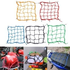 Merkloos Premium Bagagenet Met 8 Haken – 40x40cm – 90x90 Uitgerekt – Blauw | Spin, Motorfiets, Scooter En Fiets -Fiets Serie Winkel 1200x1200 1256