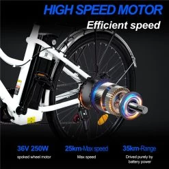 Elektrische Fiets E-Fietsen | E-bike- 26 Inch - Volwassen 250w Elektrische Fiets Volwassen-BK1-Wit -Fiets Serie Winkel 1200x1200 1300