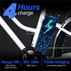 Elektrische Fiets E-Fietsen | E-bike- 26 Inch - Volwassen 250w Elektrische Fiets Volwassen-BK1-Wit -Fiets Serie Winkel 1200x1200 1303