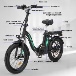 HITWAY E-bike Elektrische Fiets 20" Vouwfiets Met Dikke Banden, 250W/36V/11,2Ah Accu, 35-90 Km, Offroad-mountainbike Met Shimano 7 Versnellingen, CityBike Voor Heren En Dames -Fiets Serie Winkel 1200x1200 1349