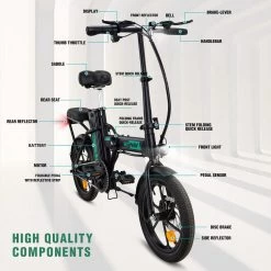 HITWAY E Bike Elektrische Fiets Vouwfiets, 36V/8.4Ah Batterij, 250W Motor, 25km/h, 35-70km, 16" City EBike Voor Heren En Dames -Fiets Serie Winkel 1200x1200 1350
