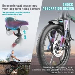 Merkloos Hitway 14F005 Elektrische Fiets E-bike | Opvouwbaar | 250W Motor | 7.5Ah | 16" | Zwart / Groen -Fiets Serie Winkel 1200x1200 1365