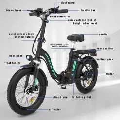HITWAY Elektrische Fiets | 20" Opvouwbare Volwassen Vette Fiets | Batterij 36V/11,2Ah,Motor 250W, Max Bereik 35-90km | E Bike City -Fiets Serie Winkel 1200x1200 1399