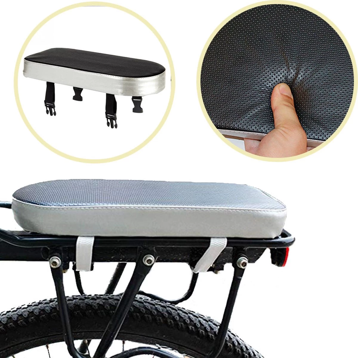 Lynnz® Bagagedrager Kussen - Fietskussen Achter - Bagagedragerkussen - Kussentje - Fiets Kussen 1 Lynnz® Bagagedrager Kussen - Fietskussen Achter - Bagagedragerkussen - Kussentje - Fiets Kussen