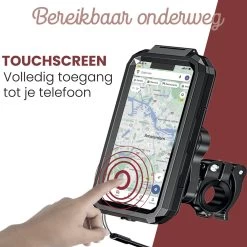 DistinQ Telefoonhouder Fiets Waterdicht (4.5 Tot 5.8 Inch) - 360 Graden Draaibaar - Fiets, Scooter & Motor - GSM Houder Fiets - Waterdicht IP67 - Zwart -Fiets Serie Winkel 1200x1200 1548