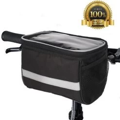 Stuurtas Fiets - Afneembare Fietstas Stuur Met Smartphone Houder - Met Isolatie - Telefoon Fiets Tas - Waterproof - Zwart