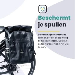 Voltano Luxe Fietstas / Rugtas 28L - Zwart - Enkele Pakaftas - 100% Waterdicht - Met Laptop Compartiment -Fiets Serie Winkel 1200x1200 175