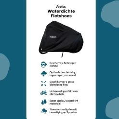 Vebics® Fietshoes Voor 1 Fiets Waterdicht - Elektrische Fiets - Fietsbeschermhoes - Stalling - Zwart -Fiets Serie Winkel 1200x1200 368