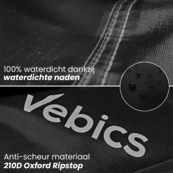 Vebics® Fietshoes Voor 1 Fiets Waterdicht - Elektrische Fiets - Fietsbeschermhoes - Stalling - Zwart -Fiets Serie Winkel 1200x1200 373