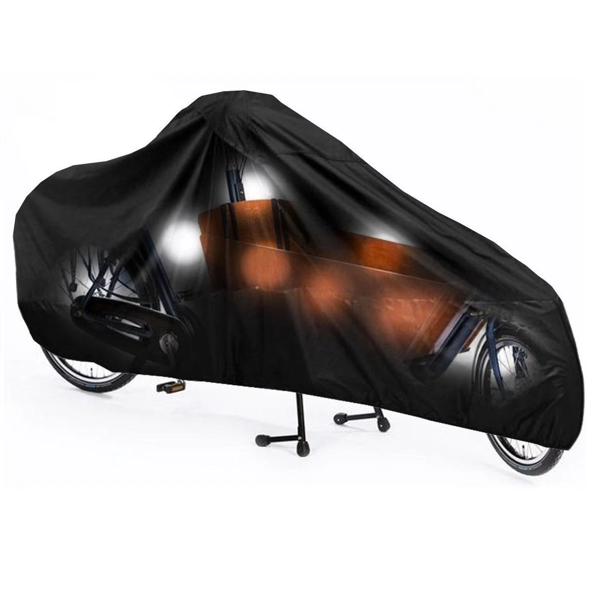 Merkloos Bakfiets Hoes - Waterdicht - CargoBike - Dolly - Cargo 2 Wieler Fietshoes - A-Kwaliteit - Zwart 2 Merkloos Bakfiets Hoes - Waterdicht - CargoBike - Dolly - Cargo 2 Wieler Fietshoes - A-Kwaliteit - Zwart - Afbeelding 2