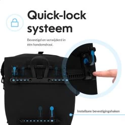 Dyken Fietstas Enkele - Waterdicht - 2-in-1 Fietstas - Schoudertas - 20L - Zwart -Fiets Serie Winkel 1200x1200 43