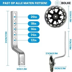 Bolke® - Zijwieltjes - 12-20 Inch - Zijwieltjes Met LED Lichtjes - Zijwieltjes Voor Kinderfiets - Blauw - 12 Inch/14 Inch/16 Inch/18 Inch/20 Inch - Zijwielen - Kinderfietsaccessoires -Fiets Serie Winkel 1200x1200 450