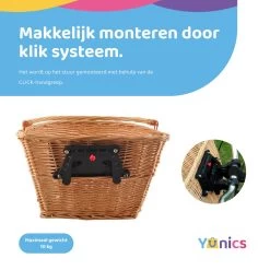 YUNICS Fietsmand - Rieten Fietsmand - Makkelijk Klik Systeem - 20 Liter - Beige -Fiets Serie Winkel 1200x1200 459