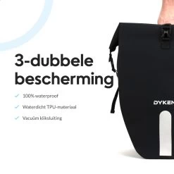 Dyken Fietstas Enkele - Waterdicht - 2-in-1 Fietstas - Schoudertas - 20L - Zwart -Fiets Serie Winkel 1200x1200 46