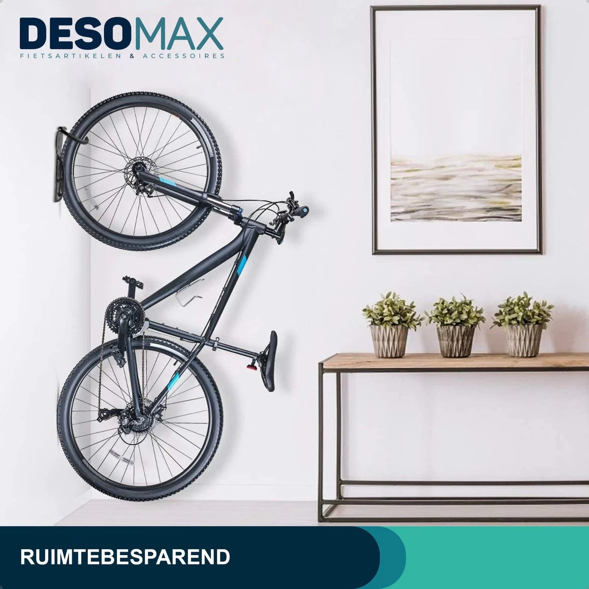 Fiets Ophangsysteem Ophangbeugel En Muurbeugel DesoMax® Muurhaak - Muurbevestiging Voor Met De Wiel Aan De Muur - Wandhouder - Fietshaak 6 Fiets Ophangsysteem Ophangbeugel En Muurbeugel DesoMax® Muurhaak - Muurbevestiging Voor Met De Wiel Aan De Muur - Wandhouder - Fietshaak - Afbeelding 6