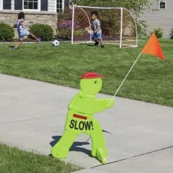 Victor Veilig Met Rode Waarschuwingsvlag - Verkeersmaatje / Verkeerspop In Fluoriserend Groen - Pas Op Spelende Kinderen Waarschuwingsbord Kid Alert -Fiets Serie Winkel 1200x1200 690