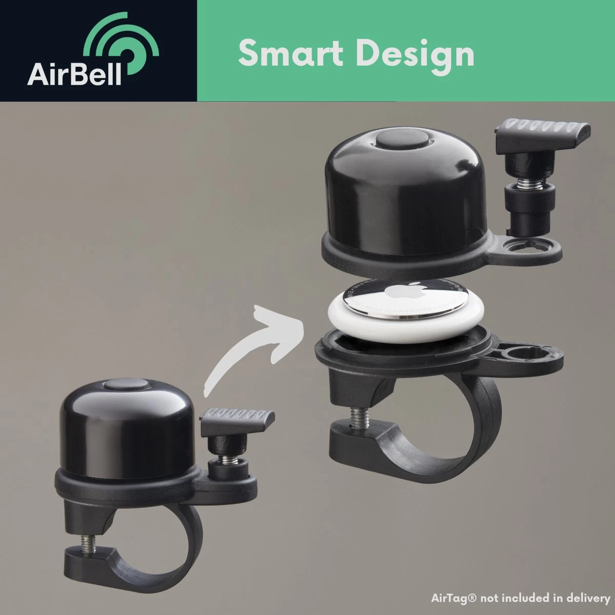 AirBell Fietsbel Voor Apple AirTag - Diefstalbeveiliging - Fietsbel 2 AirBell Fietsbel Voor Apple AirTag - Diefstalbeveiliging - Fietsbel - Afbeelding 2