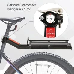 Merkloos Universele Fiets Bagagedrager - Voor Achterop Zadelpen Mountainbike/MTB/Racefiets - Achter Bagage Drager Rek - Met Quick Release Fietsframe Bevestiging - Bagagerek - Lichtgewicht Aluminium - Zwart -Fiets Serie Winkel 1200x1200 758