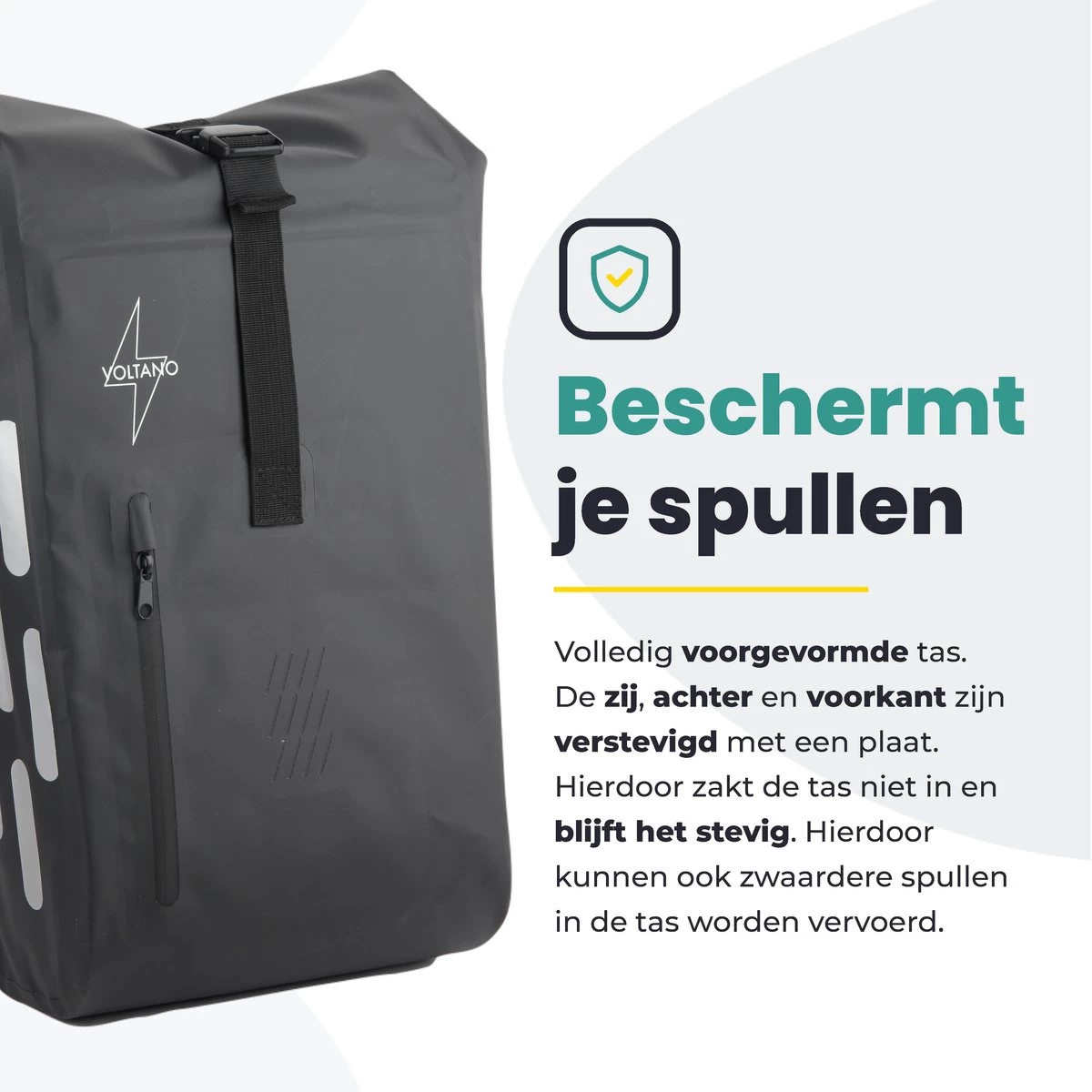 Voltano Luxe Fietstas 22L - Volledig Verstevigd - Enkele Pakaftas - Zwart - 100% Waterdicht - Hitte Gelast Voor Extra Stevigheid En 100% Waterdichtheid 5 Voltano Luxe Fietstas 22L - Volledig Verstevigd - Enkele Pakaftas - Zwart - 100% Waterdicht - Hitte Gelast Voor Extra Stevigheid En 100% Waterdichtheid - Afbeelding 5
