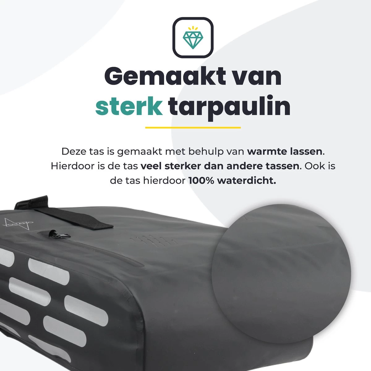 Voltano Luxe Fietstas 22L - Volledig Verstevigd - Enkele Pakaftas - Zwart - 100% Waterdicht - Hitte Gelast Voor Extra Stevigheid En 100% Waterdichtheid 6 Voltano Luxe Fietstas 22L - Volledig Verstevigd - Enkele Pakaftas - Zwart - 100% Waterdicht - Hitte Gelast Voor Extra Stevigheid En 100% Waterdichtheid - Afbeelding 6
