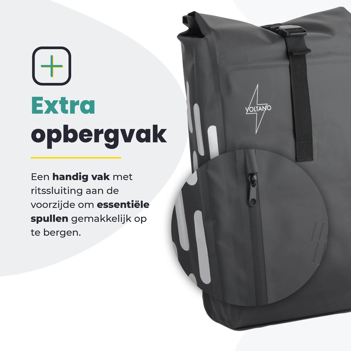 Voltano Luxe Fietstas 22L - Volledig Verstevigd - Enkele Pakaftas - Zwart - 100% Waterdicht - Hitte Gelast Voor Extra Stevigheid En 100% Waterdichtheid 7 Voltano Luxe Fietstas 22L - Volledig Verstevigd - Enkele Pakaftas - Zwart - 100% Waterdicht - Hitte Gelast Voor Extra Stevigheid En 100% Waterdichtheid - Afbeelding 7