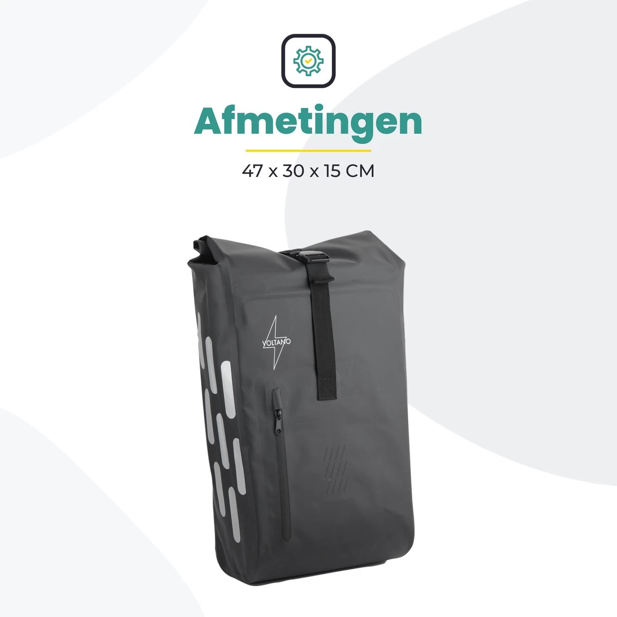 Voltano Luxe Fietstas 22L - Volledig Verstevigd - Enkele Pakaftas - Zwart - 100% Waterdicht - Hitte Gelast Voor Extra Stevigheid En 100% Waterdichtheid 9 Voltano Luxe Fietstas 22L - Volledig Verstevigd - Enkele Pakaftas - Zwart - 100% Waterdicht - Hitte Gelast Voor Extra Stevigheid En 100% Waterdichtheid - Afbeelding 9