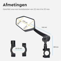 Dyken Fietsspiegel Links - Achteruitkijkspiegel Op Stuur - Fietsspiegel Ebike - Fiets Spiegel -Fiets Serie Winkel 1200x1200 810