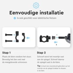 Dyken Fietsspiegel Links - Achteruitkijkspiegel Op Stuur - Fietsspiegel Ebike - Fiets Spiegel -Fiets Serie Winkel 1200x1200 811