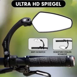 Esioh® Verstelbare Fietsspiegel Rechts Ebike Op Stuur - Achteruitkijkspiegel Fiets – Zijspiegel Fiets 360 ° Draaibaar - Zwart -Fiets Serie Winkel 1200x1200 829