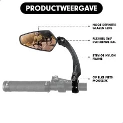 Esioh® Verstelbare Fietsspiegel Rechts Ebike Op Stuur - Achteruitkijkspiegel Fiets – Zijspiegel Fiets 360 ° Draaibaar - Zwart -Fiets Serie Winkel 1200x1200 830
