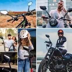 Beyond Gold - Fietsspiegel - Links - Reflectie Strip - E Step - Elektrische Fiets - Mountain Bike - Incl Grote Kijkhoek - Achteruitkijkspiegel - 360º Verstelbaar - Multifunctioneel - Incl Inbussleutel - Fiets Spiegel -Fiets Serie Winkel 1200x1200 851