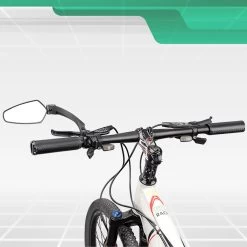 Merkloos Fietsspiegel + Reflectiestrip - Links - E-bike - Verstelbaar 360 Graden - Zwart -Fiets Serie Winkel 1200x1200 859