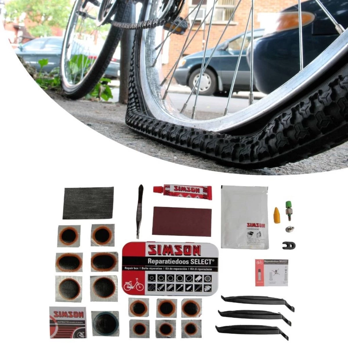 Simson Bandenreparatieset / Bandenplakset Compleet - Type Select T.b.v. Fiets - 23 Delig 4 Simson Bandenreparatieset / Bandenplakset Compleet - Type Select T.b.v. Fiets - 23 Delig - Afbeelding 4