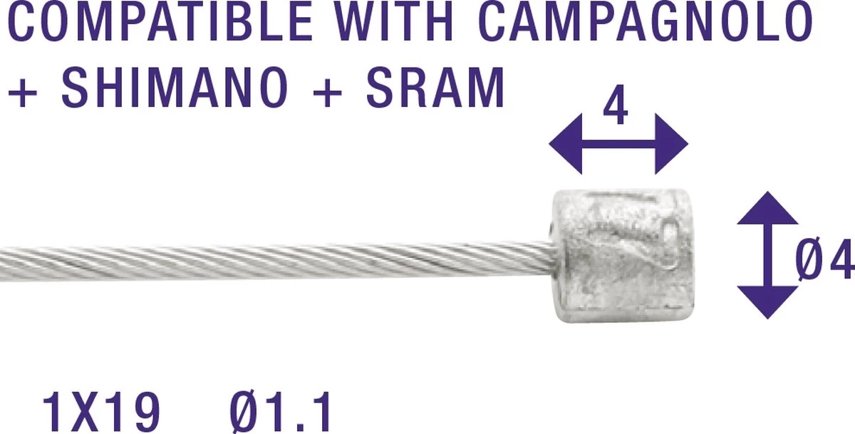 Schakel Binnenkabel Elvedes Voor Shimano 2250mm RVS ø1,1mm Shimano N-nippel (op Kaart) 12 Schakel Binnenkabel Elvedes Voor Shimano 2250mm RVS ø1,1mm Shimano N-nippel (op Kaart) - Afbeelding 12