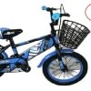 Kinderfiets - 14 Inch Kinderfiets -vanaf 3-5 Jaar Jongens En Meisjes Fietsen - Terugtrap -Rem -Stabilisatoren（2 Zijwieltjes）- Mandje - Achterbank - Blauw