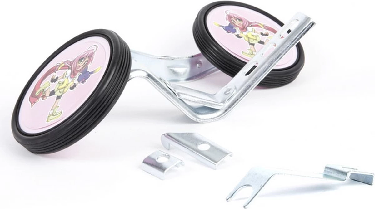 Pexkids Zijwieltjes 12-20 Inch Mila Pvc Zwart Met Roze 5 Pexkids Zijwieltjes 12-20 Inch Mila Pvc Zwart Met Roze - Afbeelding 5