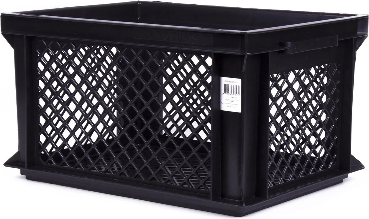 Lastpak Fietskrat Kunststof Zwart - L40 X B30 X H22 Cm 3 Lastpak Fietskrat Kunststof Zwart - L40 X B30 X H22 Cm - Afbeelding 3