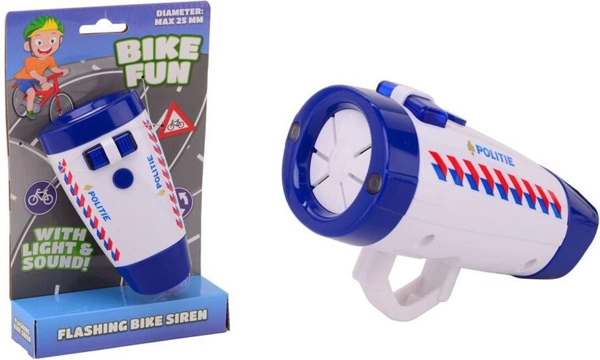 Basic Bike Fun Politie Fietssirene Met Licht En Geluid 2 Basic Bike Fun Politie Fietssirene Met Licht En Geluid - Afbeelding 2