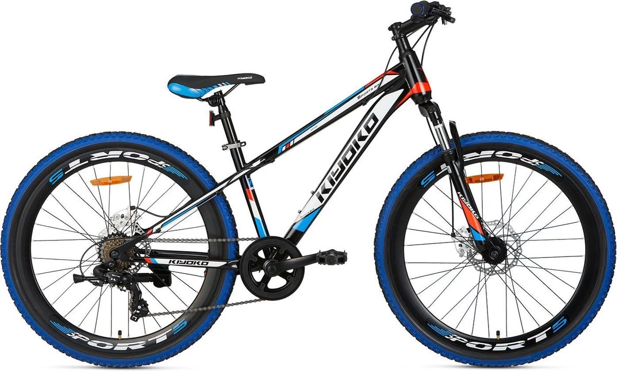 Supersuper Kiyoko Kinder Mountainbike - 7 Versnellingen - 26 Inch - Jongens - Zwart/Blauw 1 Supersuper Kiyoko Kinder Mountainbike - 7 Versnellingen - 26 Inch - Jongens - Zwart/Blauw