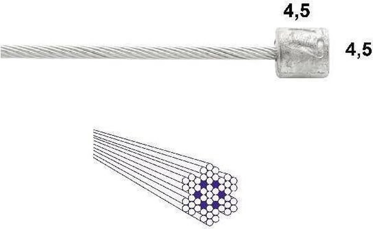 Schakel Binnenkabel Elvedes Voor Shimano 2250mm RVS ø1,1mm Shimano N-nippel (op Kaart) 15 Schakel Binnenkabel Elvedes Voor Shimano 2250mm RVS ø1,1mm Shimano N-nippel (op Kaart) - Afbeelding 15