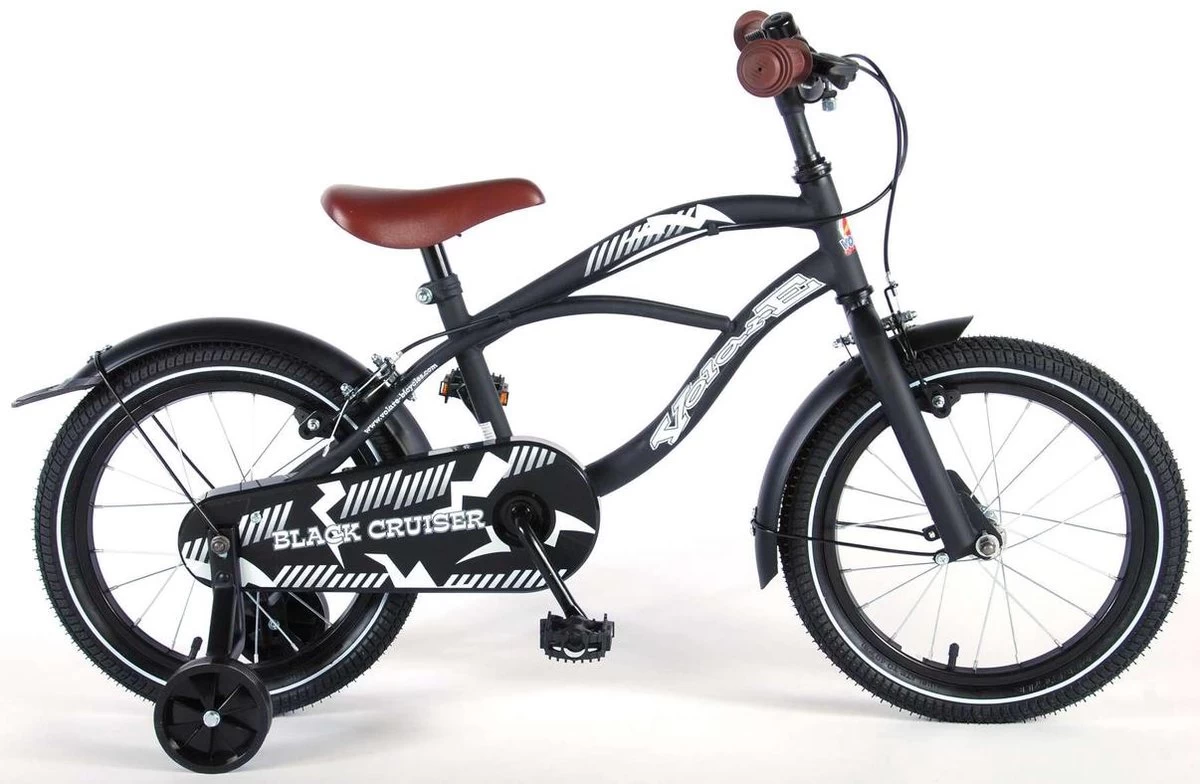 Volare Black Cruiser Kinderfiets - Jongens - 16 Inch - Zwart - 2 Handremmen 1 Volare Black Cruiser Kinderfiets - Jongens - 16 Inch - Zwart - 2 Handremmen
