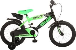Volare Sportivo Kinderfiets - Jongens - 16 Inch - Neon Groen Zwart - 95% Afgemonteerd