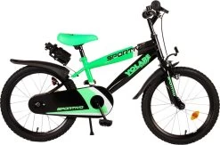 Volare Sportivo Kinderfiets - Jongens - 18 Inch - Neon Groen Zwart - 95% Afgemonteerd