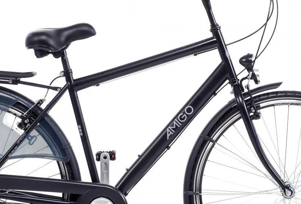 Amigo Bright - Herenfiets 28 Inch - Fiets Met 3 Versnellingen - Matzwart 2 Amigo Bright - Herenfiets 28 Inch - Fiets Met 3 Versnellingen - Matzwart - Afbeelding 2