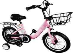 Kinderfiets -14 Inch Kinderfiets -vanaf 3-5 Jaar Jongens En Meisjes Fietsen -Terugtrap -Rem -Stabilisatoren（2 Zijwieltjes)-Mandje - Achterbank-de Bel-Roze -Fiets Serie Winkel 1200x869 12
