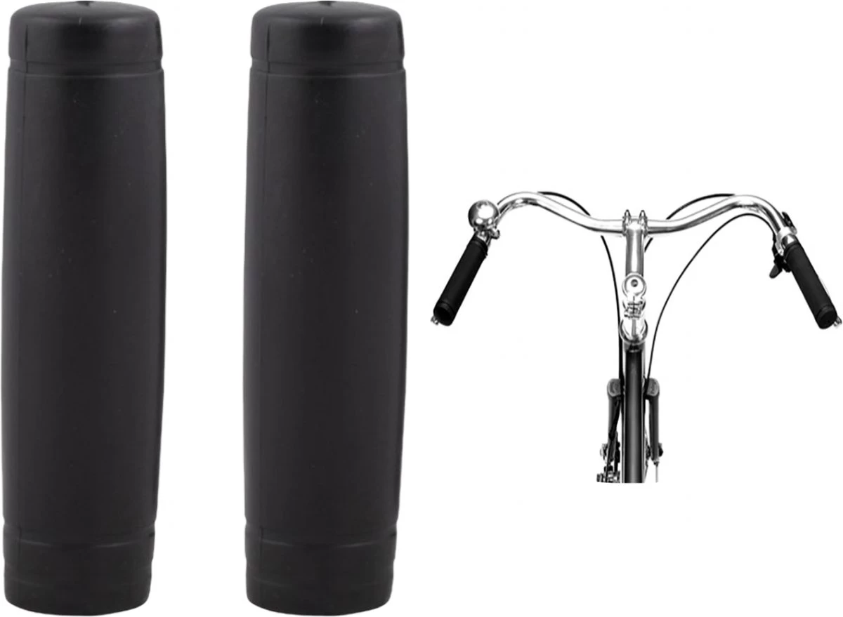 PD® - Fiets Handvatten Set 22mm - Fiets Handvatten Van Rubber - Fiets Handvatten In Het Zwart - Universeel 1 PD® - Fiets Handvatten Set 22mm - Fiets Handvatten Van Rubber - Fiets Handvatten In Het Zwart - Universeel