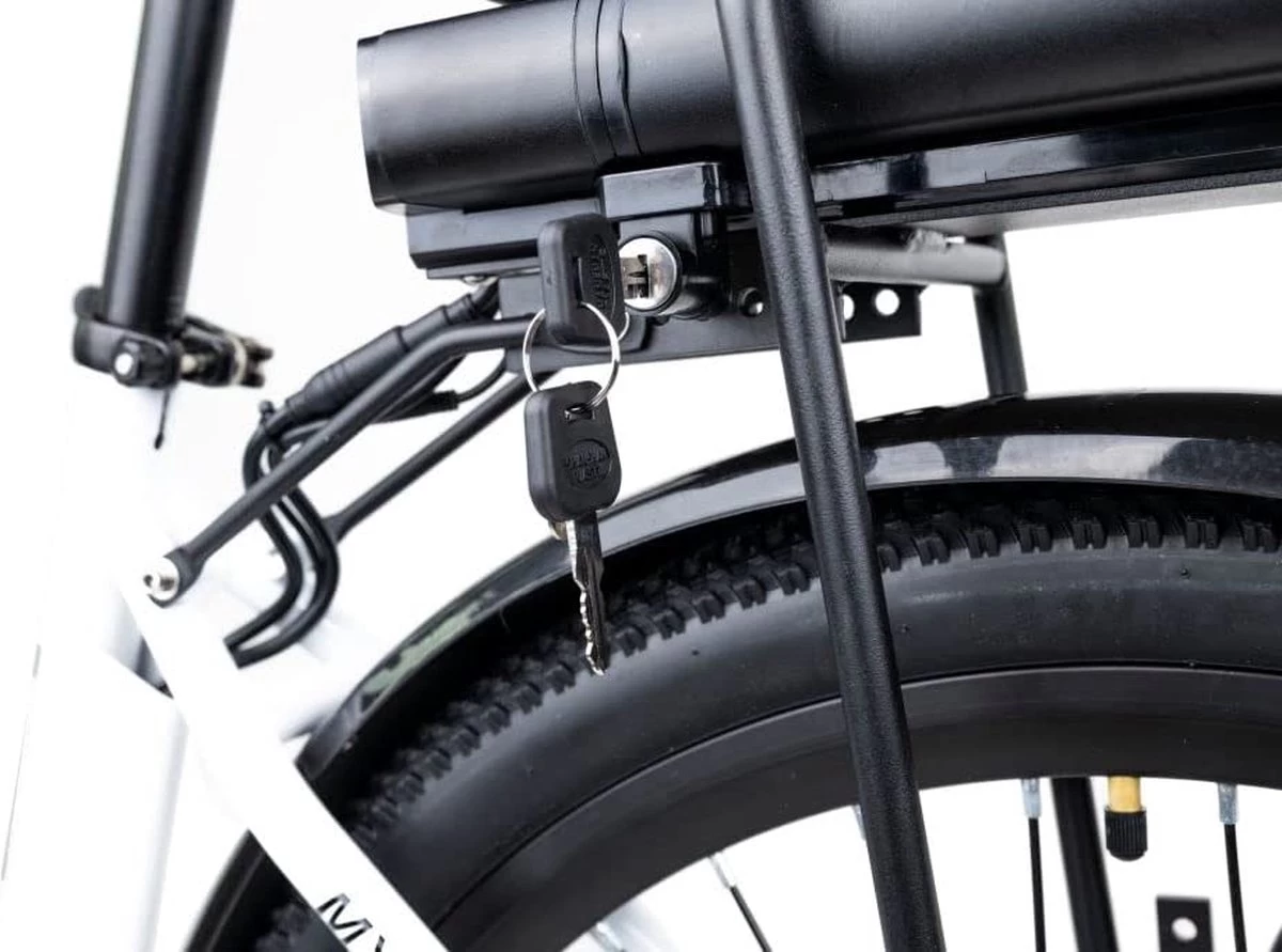 Myatu E-Bike Voor Heren En Dames Lage Instap Met 45 Cm Aluminium Frame, 6 Versnellingen, 250 Wh Afneembare Lithium Batterij 40-80 Km Range, Trekking Ebike Met 1.95 X 26 Inch Wiel (Zwart, Urban) 5 Myatu E-Bike Voor Heren En Dames Lage Instap Met 45 Cm Aluminium Frame, 6 Versnellingen, 250 Wh Afneembare Lithium Batterij 40-80 Km Range, Trekking Ebike Met 1.95 X 26 Inch Wiel (Zwart, Urban) - Afbeelding 5