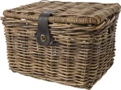 Fastrider Sera Rotan Fietsmand - Bruin - 17L - Handgemaakt - Met Klep