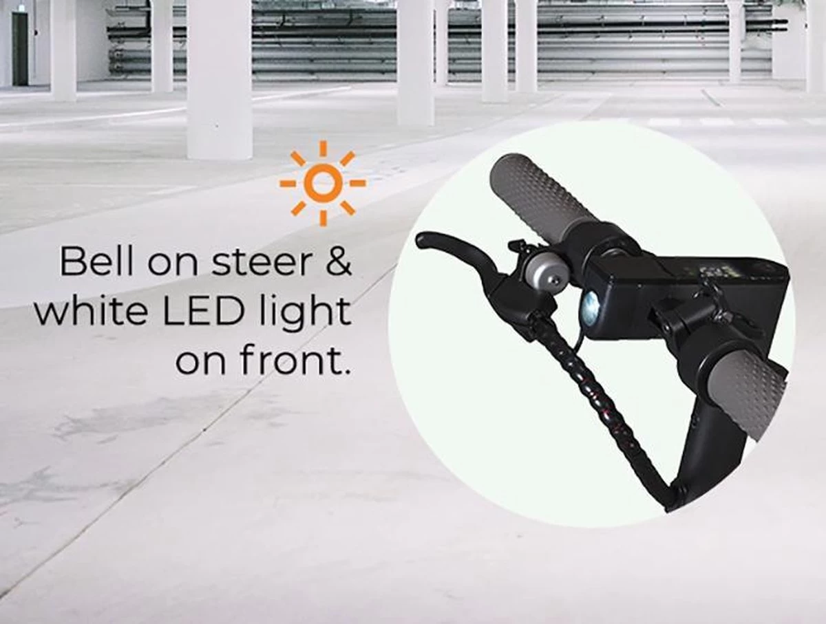 Denver Elektrische Step Volwassenen 20 Km/u - Tot 18km Actieradius - 350W - Inklapbaar - 8.5" Wielen - Aluminium Frame - LED Verlichting - SEL-85350 - Zwart 7 Denver Elektrische Step Volwassenen 20 Km/u - Tot 18km Actieradius - 350W - Inklapbaar - 8.5" Wielen - Aluminium Frame - LED Verlichting - SEL-85350 - Zwart - Afbeelding 7